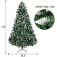 Unilife 7ft Flocked White River Mountain Pine Artificial Christmas Tree
