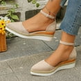 thumbnail image 6 of IUJSOY Closed Toe Espadrilles for Women Wedge Sandals Platform Heels Ankle Strap Summer Beach Shoes, 6 of 8