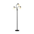thumbnail image 4 of Mainstays 3 Head Floor Lamp Black with White Plastic Shades and with LED Bulbs Included, 4 of 8