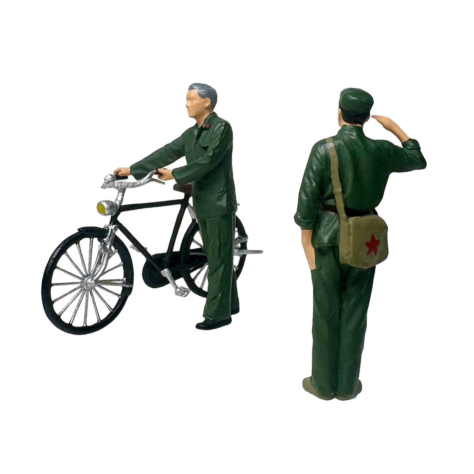 LeeQinersw 1/64 Bike Men Figures Bike and Figures Set People Toys Playset Mini People Model