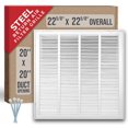 thumbnail image 2 of Fits 20X20 Duct Opening | Steel Return Air Filter Grille By Handua [Removable Door] For 1-Inch Filters | Vent Cover Grill | White | Hvac Cold Air Intake Grille | Out Dim: 22 5/8""W X 22 5/8""H, 2 of 4