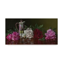 Trademark Fine Art 'Peonies And Tea' Canvas Art by Christopher Pierce