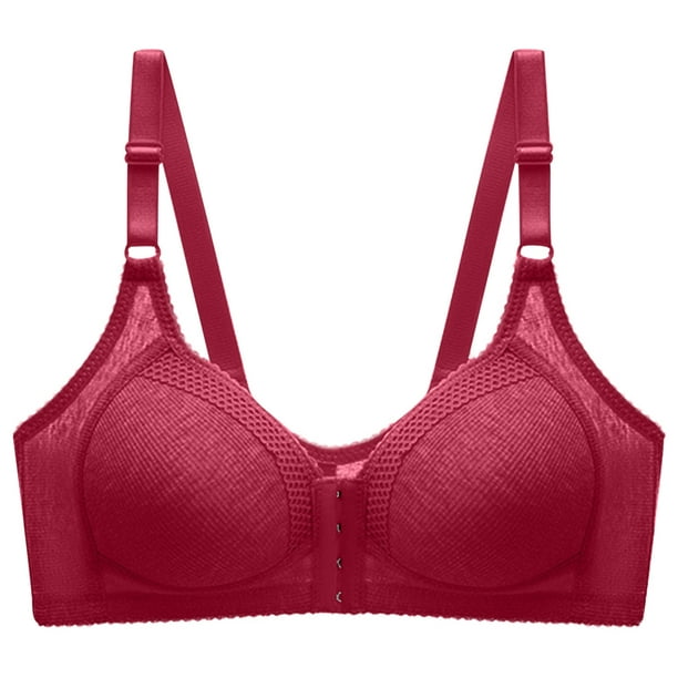 Push Up Wireless Bras for Women,No Underwire Padded Comfort Wirefree Bra  with Support Full-Coverage Lingerie Underwear (Color : Red, Size : Medium)  : : Clothing, Shoes & Accessories