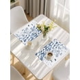 thumbnail image 5 of Blue Leaves Placemats Set of 6, Summer Botanical Placemats for Dining Table, Place Mats for Kitchen Tabletop, Waterproof Wipeable Dining Table Mats Set, 5 of 9