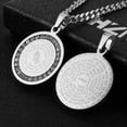 thumbnail image 2 of HZMAN Bible Verse Prayer Necklace Christian Jewelry Gold Stainless Steel Praying Hands Coin Medal Pendant (CZ Silver), 2 of 6