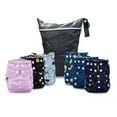 thumbnail image 5 of Simple Being Reusable Cloth Diapers, Double Gusset, One Size Adjustable, Washable Soft Absorbent, Waterproof Cover, Eco-Friendly Unisex Baby Girl Boy, six 4-Layers Microfiber Inserts (Constellation), 5 of 5