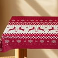 thumbnail image 2 of sruoe Tablecloth, Christmas Tablecloth, Machine Washable Foldable Red Rectangle Tablecloths, Table Cloth for Dining, Home, Party Decor, Cotton Linen, 2 of 5