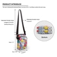 thumbnail image 6 of HELLHERO Colourful Daisies with Zipper Closed Small Crossbody Purse, Trendy Polyester for Outdoor Holiday Travel, 6 of 7