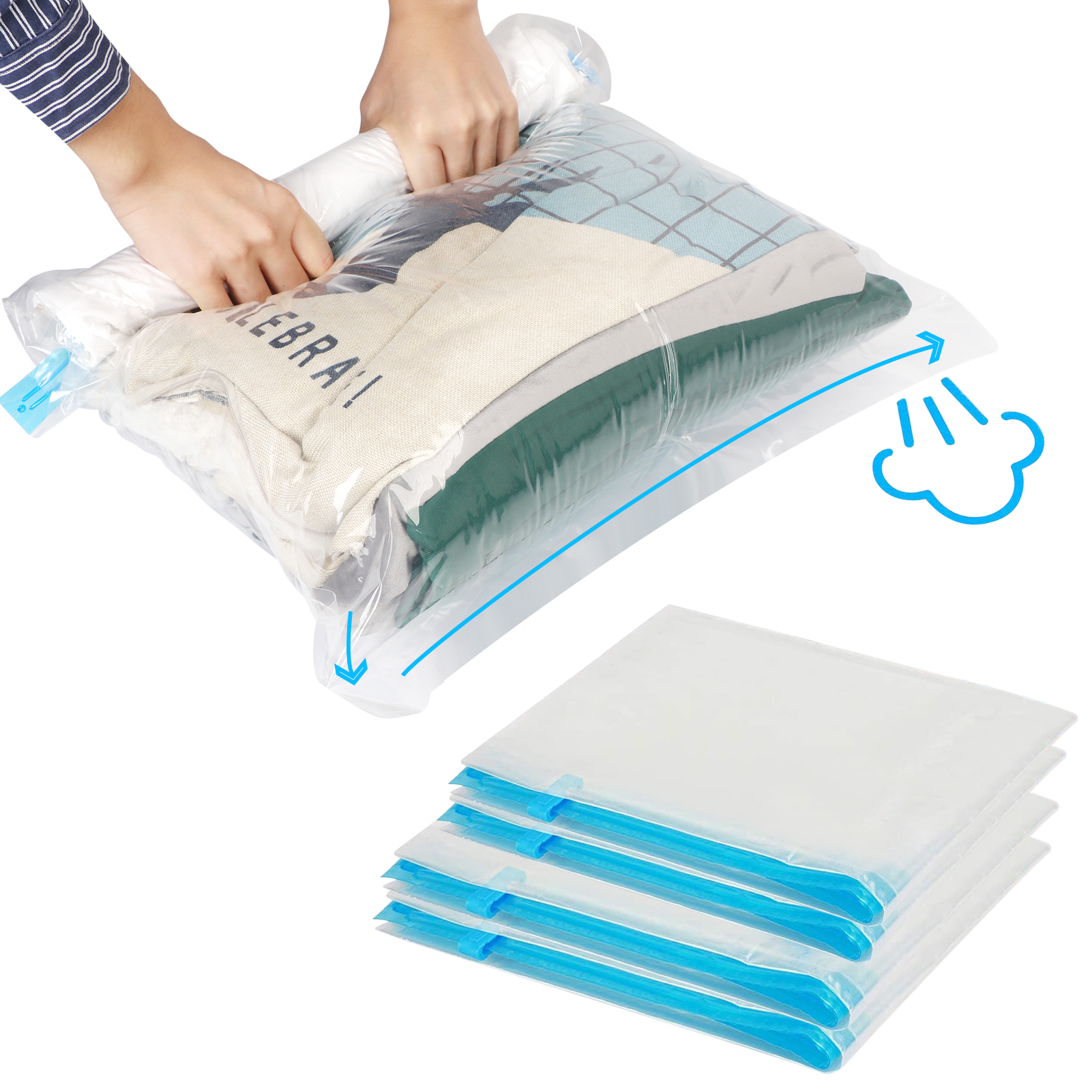 6 Pack Super Jumbo Size Space Saver Storage Vacuum Seal Plastic Bag 53