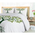 thumbnail image 5 of Ambesonne Nature Art Duvet Cover Sets, Greenish Tree Art Motif, 2-Queen, White Emerald Olive Green, 5 of 7