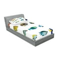 thumbnail image 2 of Ambesonne Fish Fitted Sheet & Pillow Sham Set, Sea Creatures Nautical, Twin, Multicolor, 2 of 2