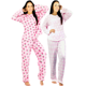 thumbnail image 1 of Set De 2 Pijamas Afelpadas Unitalla Mujer Polar Pantalón Sudadera Ropa Invierno, 1 of 5
