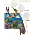 thumbnail image 5 of Funny Diving Panda Rectangle Tablecloth, Ocean Sea Coastal Coral Fish Marine Life Waterproof & StainResistant Tablecloth, Washable Oil-proof Table Cover for Dining/Party/Wedding/Buffet 54x108 In, 5 of 9