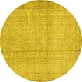 thumbnail image 1 of Ahgly Company Machine Washable Indoor Round Abstract Yellow Contemporary Area Rugs, 5' Round, 1 of 4