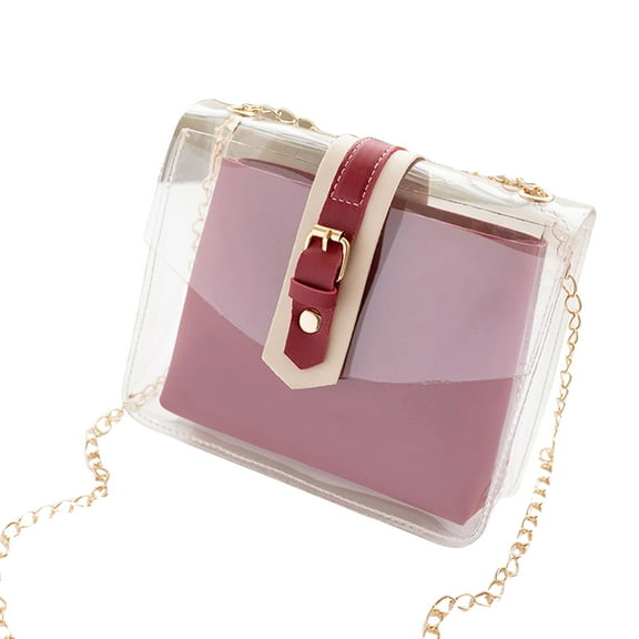 ifundom 1Pc Red Transparent Chain Shoulder Bag Small Crossbody Bag Ideal for Phone Storage
