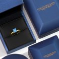 thumbnail image 5 of Gem Stone King 10K Yellow Gold Swiss Blue Topaz Engagement Ring for Women | 0.97 Cttw | Emerald Cut 7X5MM | Gemstone November Birthstone | Size 7, 5 of 6
