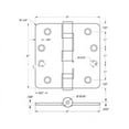 thumbnail image 2 of Deltana S44R4HDB1B - Steel Hinge 4 X 4 X 1/4 R US1B - HD/BB, 2 of 3