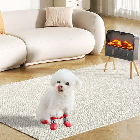 4pc Dog Cat Boots Shoes Socks with Adjustable Waterproof Breathable and Anti-Slip Sole Protect Paws