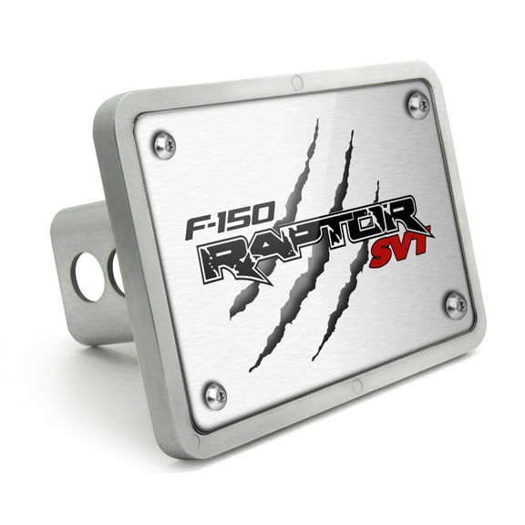 Ford F-150 Raptor SVT Claw Marks UV Graphic Brushed Silver Billet Aluminum 2 inch Tow Hitch Cover