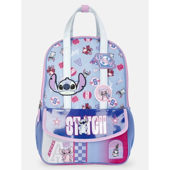 Disney Lilo & Stitch Girls' 17" Commuter Travel Backpack, Light Blue