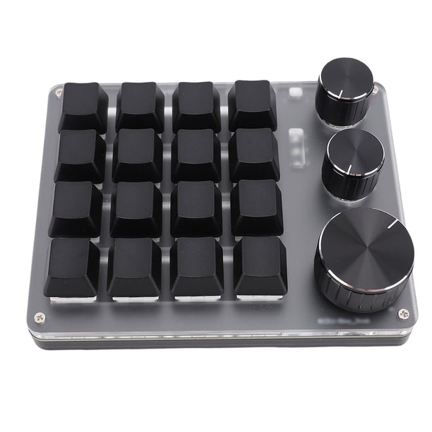 Macro Teclado De Macro Programable, Interruptor Rojo De Teclado De 16 Teclas Portátil Con 3 Modos, 3 Perillas Para Música De Juego De Oficina