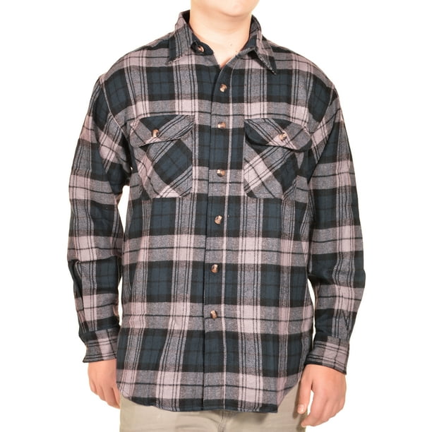 Sports Afield Mens Heavy Duty Flannel Shirt (Highland Navy, XLarge)