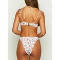thumbnail image 3 of Women 2 Pieces Swimsuits Halter Neck Backless Bikini Sets Floral Print Tie-up Shoulder Strap Bra with Low Waist Thong Monokini Bathing Suit Beachwear for Vacation, 3 of 7