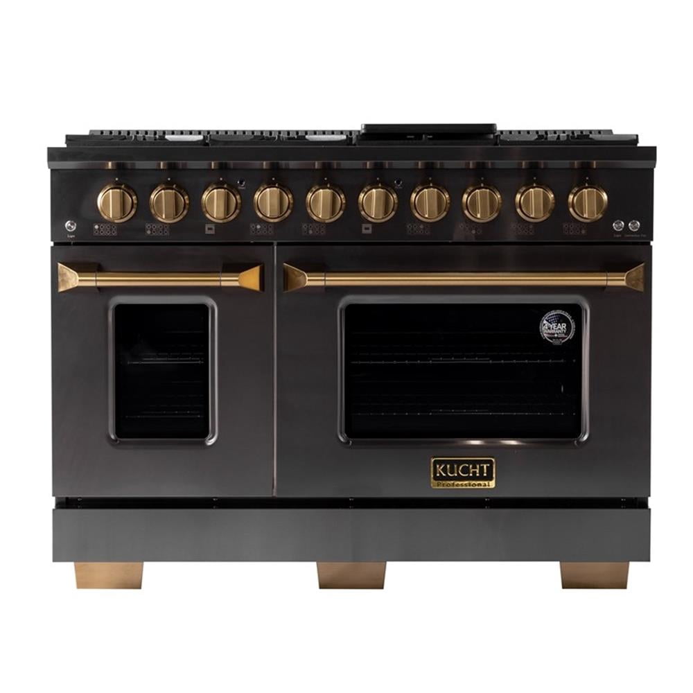 Pemberly Row 48" Natural Gas Range in Titanium Stainless Steel