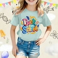 thumbnail image 2 of TIEVOSA T-Shirt Décontracté à Manches Courtes pour Filles Imprimé Dessin Animé Mignon Col Rond Confortable Respirant pour École Usage Quotidien Âges 3 13 pour 8-9 Ans (Vert Clair), 2 of 4