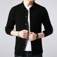 thumbnail image 6 of Mens Double Pocket Sweater Coat Solid Color Sweater Cardigan Coat, 6 of 7