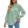 thumbnail image 2 of Blusa Con Cuello Levantado Con Cordones De Agárico, Camisas De Color Puro Para Mujer, Camisa De Manga Larga Con Puños, Blusa Con Botones De Cuello Alto Para Mujer, Tops Con ANGGREK Otros, 2 of 6