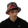 thumbnail image 4 of Balery Colorful Abstract Wave Motion Sombreros para el sol para hombre y mujer, sombrero de pescador con UPF 50+, 4 of 6