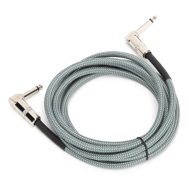Cable de guitarra cable de amplificador de guitarra eléctrica de 635 mm ángulo recto de 1/4 "a ángulo recto cable de instrumento Plug and Play para guitarra eléctrica