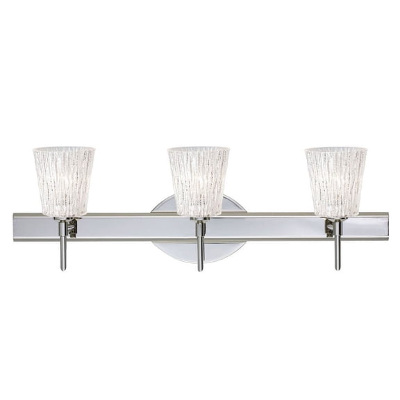 3SW-5125GL-LED-CR-Besa Lighting-Nico 4-Three Light Bath Vanity-22.5 Inches Wide by 7 Inches High Chrome Glitter Stone Opal Stone Glass