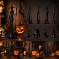 thumbnail image 5 of Halloween Elegant Black Witch Resin Style Plastic Figurine,Slim Witch with Hat and Broom Tabletop Statue for Mantel Shelf Gothic Indoor Decor, 5 of 5