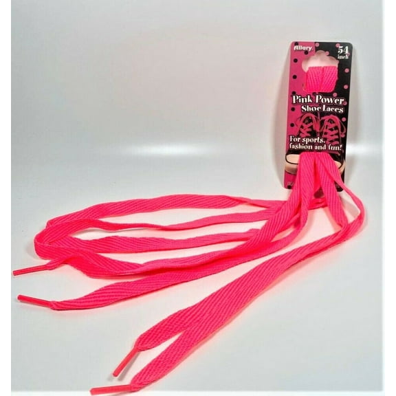 Allary Hot Colors Flat Athletic Laces, 54 in. 1 Pair - PINK