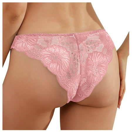

Umitay Women s charming Panties Solid Color Flower Lace Ruffled Bow Low Waist Briefs