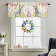 thumbnail image 3 of Valance Curtains for Kitchen Windows Farm Bunny Rabbit Eggs Easter Theme Rod Pocket Valance Spring Floral on Letter Short Window Curtain Topper for Bedroom Living Room Bathroom 42x12in,1&nbsp;Panel, 3 of 9