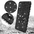 thumbnail image 3 of Cute Glitter Phone Case Kickstand for Samsung Galaxy A01 Case,Clear Bling Diamond Bumper Ring Stand Girls Women for Galaxy A01 - Black, 3 of 4