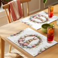 thumbnail image 4 of Spring Floral Easter Placemats Set of 4 Bunny Botanical Wreath Eggs Place Mats Indoor Wipeable Table Mats Washable Cloth Dining Table Placemats for Kitchen Holiday Party Home Decor 13x19 Inch, 4 of 9