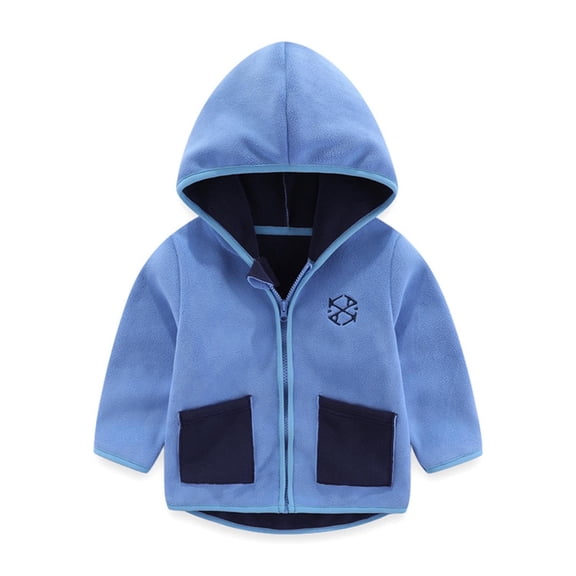 HOMADLES Toddler Boys Fleece Lined Keep Warm with Hoodie Children Thickening Soft Long Sleeve Zip Cute Coat Blue 3 T