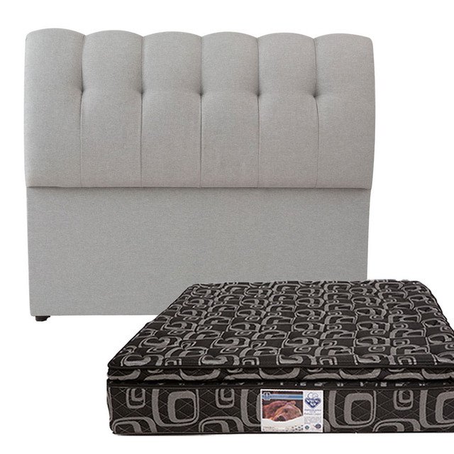 Colchón Queen Size + Cabecera Nube Spring Air Dicasa Morgan