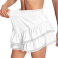 thumbnail image 6 of Aboser Bohemian Layers Skorts for Women Ruffles High Waisted Mini Skirts Flowy Tiered Skorts Summer Trendy Casual Shorts Beach Vacation Clothes 2026, 6 of 8