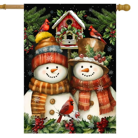 Briarwood Lane Snowman Pair House Flag