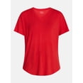 thumbnail image 5 of Time and Tru Women's V-Neck Tunic Tee with Short Sleeves, Sizes XS-XXXL, 5 of 5