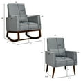 thumbnail image 2 of Gymax 2-in-1 Fabric Upholstered Rocking Chair Nursery Armchair with Pillow Dark Grey, 2 of 10