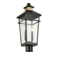 thumbnail image 3 of Matte Blackith Warm Brass Two Light Outdoor Post Lantern from the Kingsley Collection, 3 of 5
