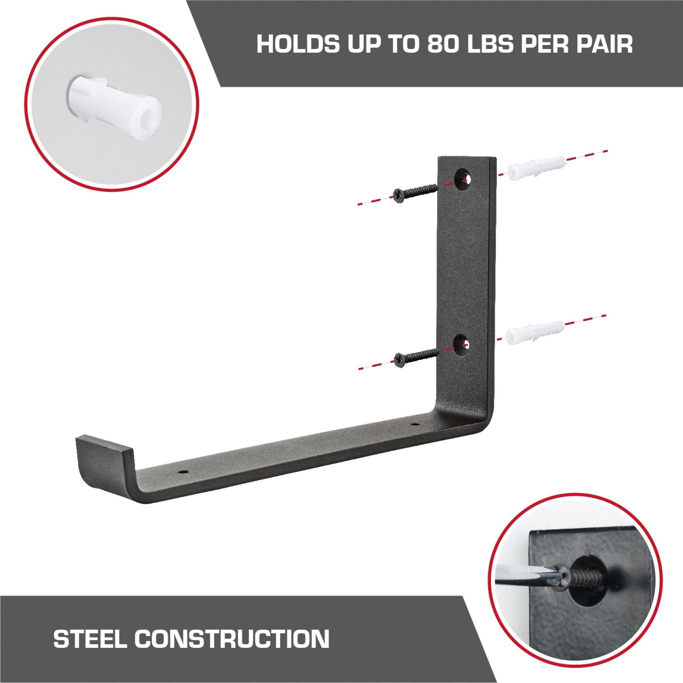 Hyper Tough L-Shape Shelf Bracket 2-Pack photo 7