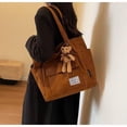 thumbnail image 5 of Fashion New Foldable Casual Style School Large Capacity Shopping Bag Handbag Bear Shoulder Bag Casual Shoulder Bag BLACK, 5 of 8