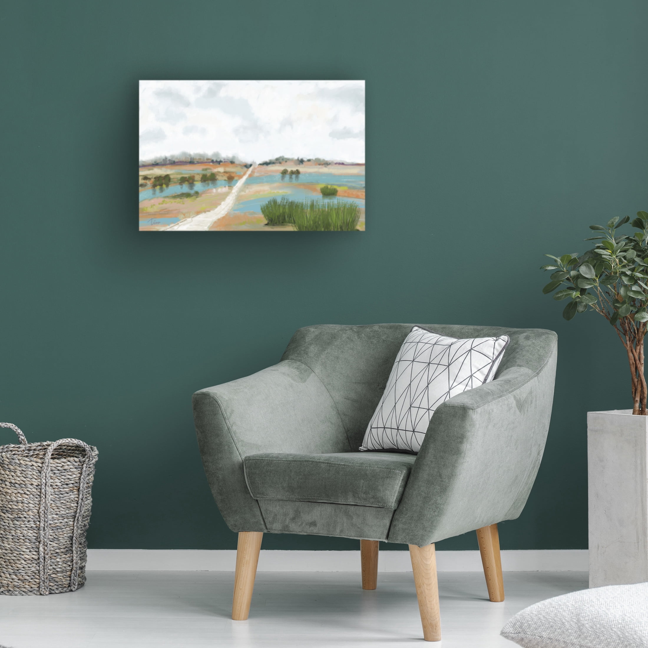 Canvas Wall Art - Tina Finn 'Lonely Road' Wall Art for Living Room, Bedroom, or Office Décor by Trademark Fine Art - 19 x 12 Inches